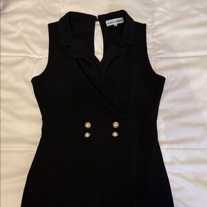 Almost Famous Black Jumpsuit with Gold Accents